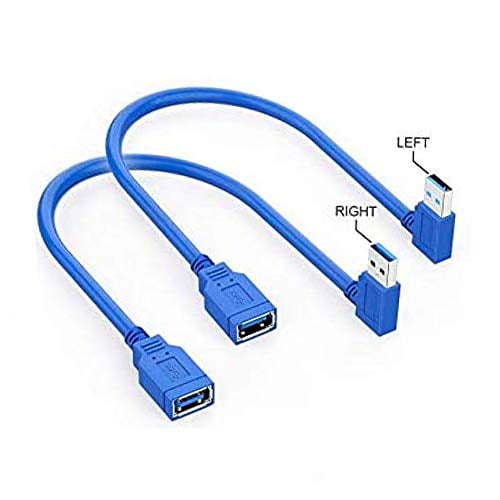 USB 3.0 Right Angle Male to USB 3.0 Female Extension Cable 1 FT USB 3.0 Right Angle Male to USB 3.0 Female Extension Cable 1 FT
